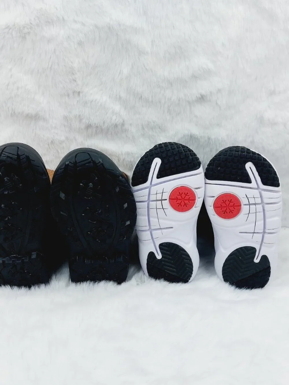 Set of 2 The North Face Nike Girl's Black Brown Hook & Loop Ankle Snow Boot Sz 7